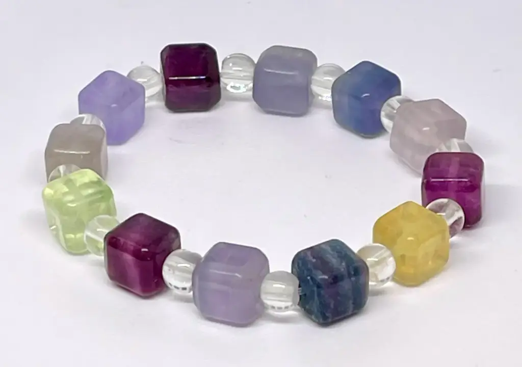 混合螢石方珠手鏈