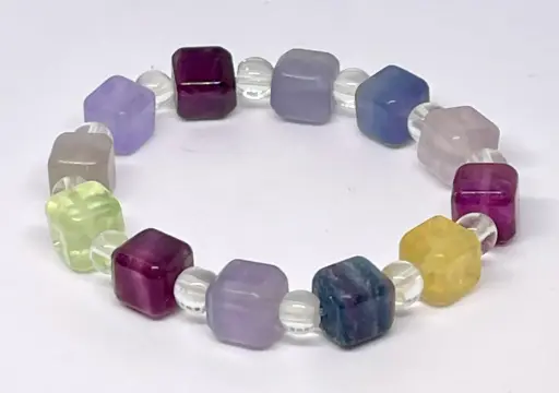 混合螢石方珠手鏈